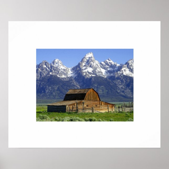 Mountains & Barn Poster (Front)