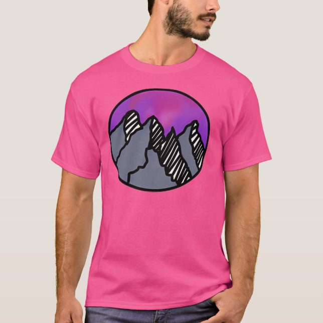 Mountains ) Baseball  Sleeve T-Shirt (Front)
