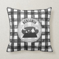 Mountains Black And White Gingham Nursery