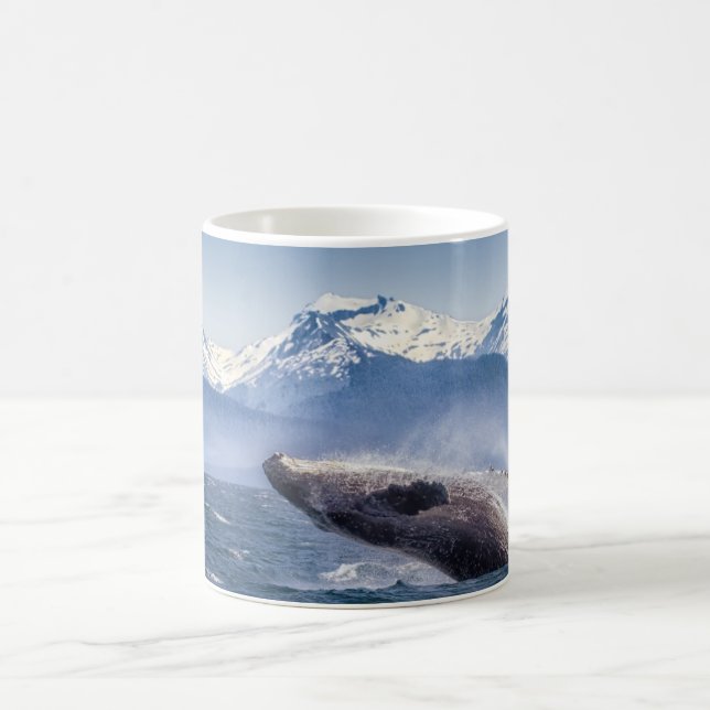 Mountains | Breaching Whale Glacier Bay, Alaska Coffee Mug (Center)