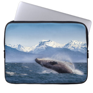 Mountains Breaching Whale Glacier Bay, Alaska Laptop Sleeve
