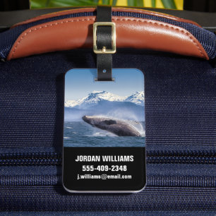 Mountains   Breaching Whale Glacier Bay, Alaska Luggage Tag