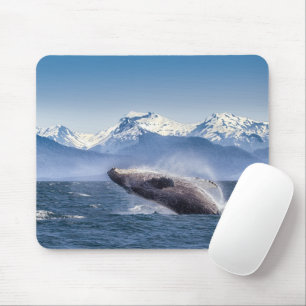 Mountains Breaching Whale Glacier Bay, Alaska Mouse Pad