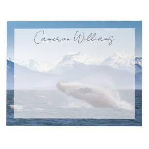 Mountains   Breaching Whale Glacier Bay, Alaska Notepad