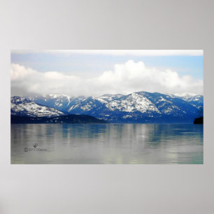 Mountains By The Lake Poster