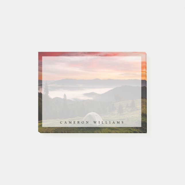Mountains | Camping Foggy Sunrise Post-it Notes (Front)