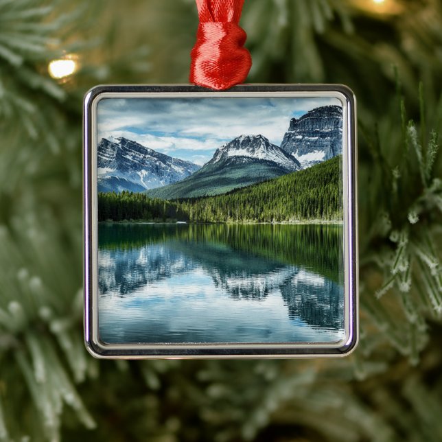 Mountains | Canadian Rockies, Alberta Canada Metal Tree Decoration (Tree)