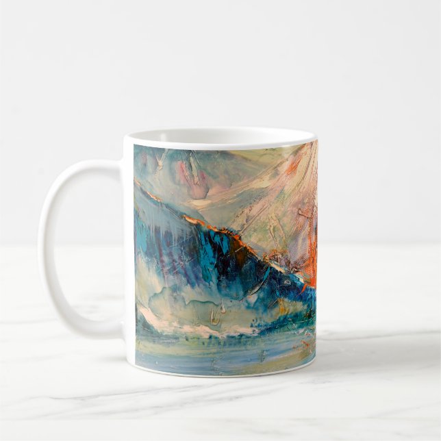 Mountains, Canyon. Mountain peak, ridge, a mountai Coffee Mug (Left)