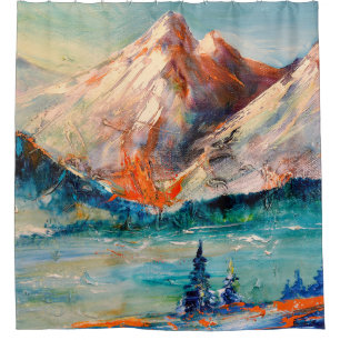 Mountains, Canyon. Mountain peak, ridge, a mountai Shower Curtain