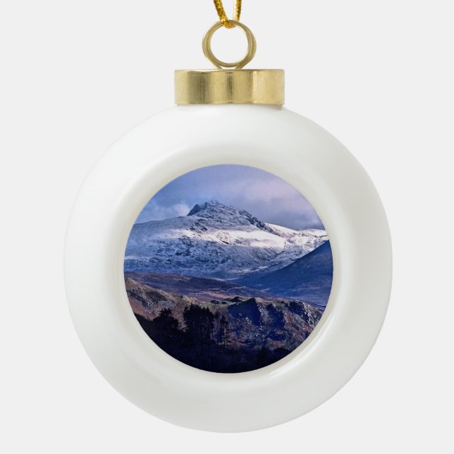 MOUNTAINS CERAMIC BALL CHRISTMAS ORNAMENT (Front)