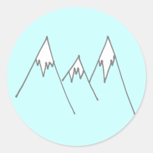 mountains classic round sticker