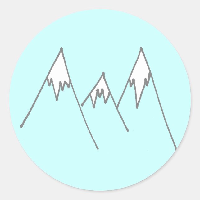 mountains classic round sticker (Front)
