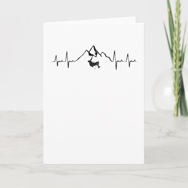 Mountains Climbing Heartbeat Card (Front)
