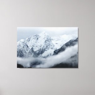 Mountains, clouds and fog canvas print