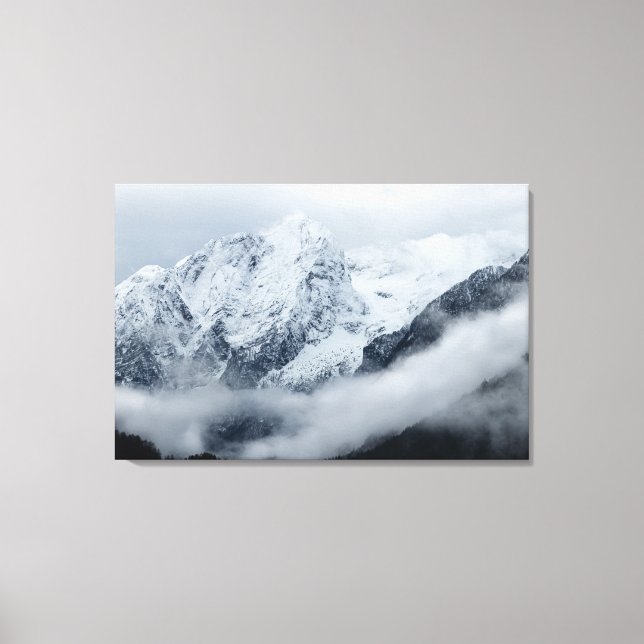 Mountains, clouds and fog canvas print (Front)