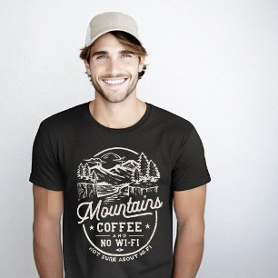 Mountains Coffee Wi-Fi Funny T-Shirt