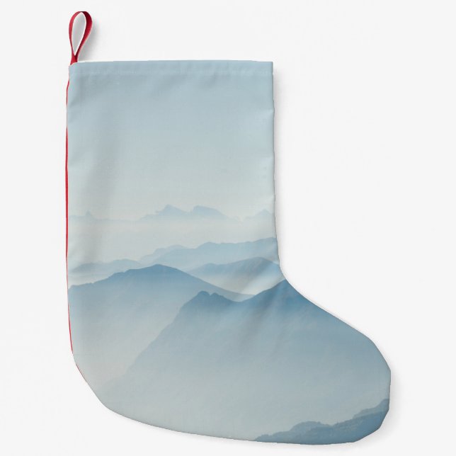MOUNTAINS COVERED WITH FOGS SMALL CHRISTMAS STOCKING (Front)