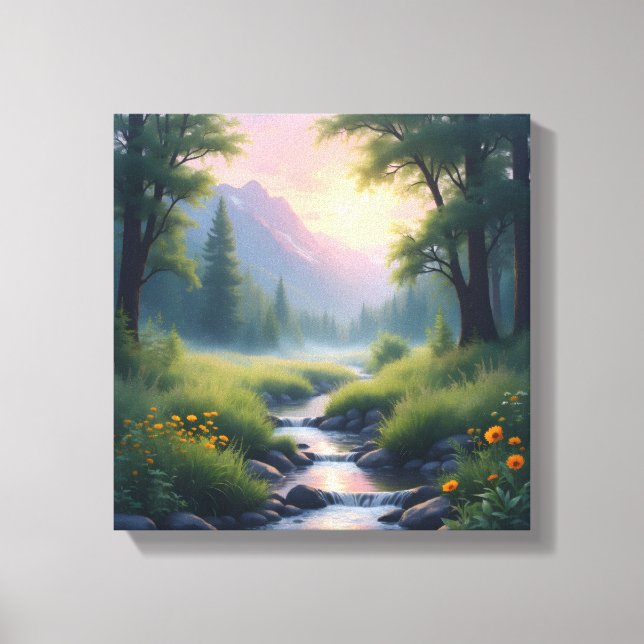 Mountains Creek Foliage  Canvas Print (Front)