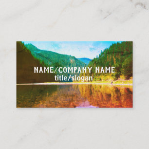 mountains custom business card distressed style