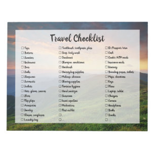 Mountains Customizable Travel Packing Checklist Notepad