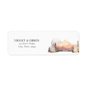 Mountains Desert Rustic Wedding Return Address