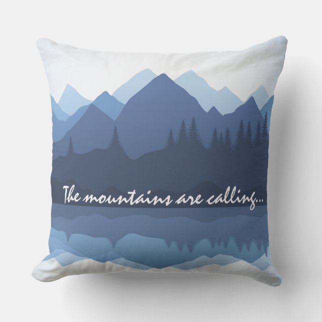 Mountains Design Outdoor Pillow (Front)