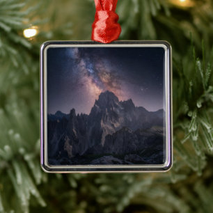 Mountains Dolomites Mountains, Italy Metal Tree Decoration