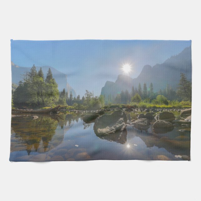 Mountains | El Capitan Yosemite Park, California Tea Towel (Horizontal)