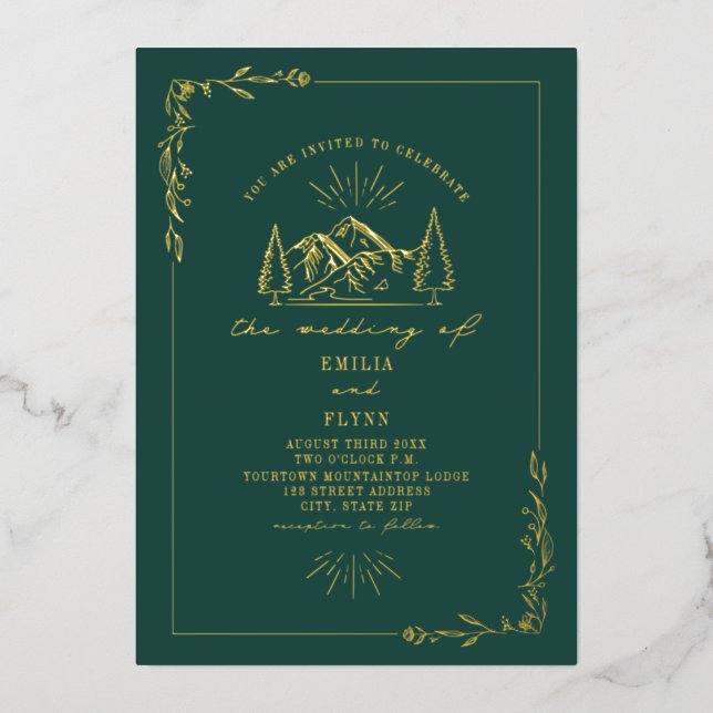Mountains Emerald Wedding  (Front)