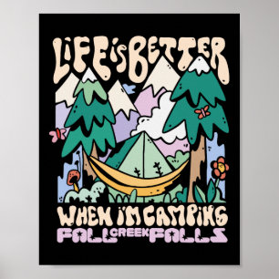 Mountains Fall Creek Falls Tennessee Camping Wild  Poster