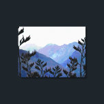 Mountains & Flaxes, New Zealand pop-art Canvas Print<br><div class="desc">New Zealand pop-art with mountains & flaxes,  iconic! Nice thick boxed canvas for real WOW affect!</div>