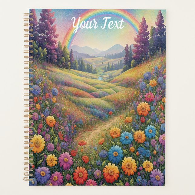 Mountains Flowers Rainbow Planner (Front)