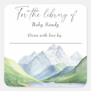 Mountains - for the library of square sticker
