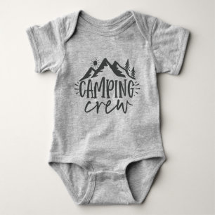 Mountains Forest Sunrise Camping Crew Baby Bodysuit