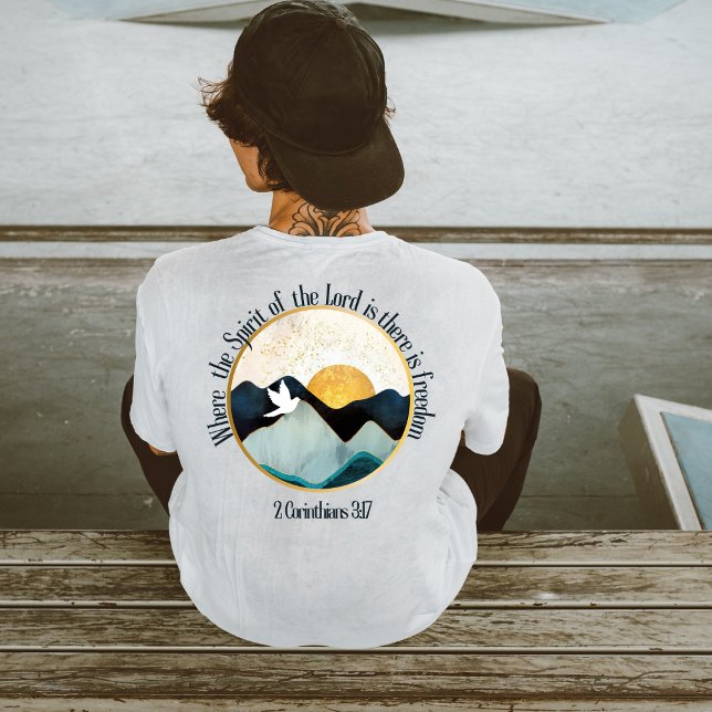mountains freedom christian trendy bible scripture T-Shirt (Creator Uploaded)