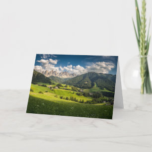 Mountains Funes Valley, Dolomites, Italy Card