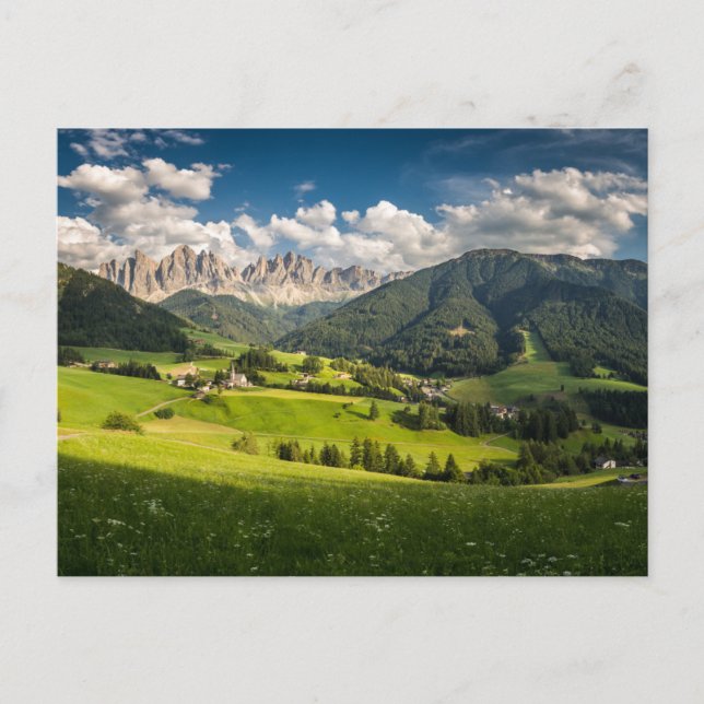 Mountains | Funes Valley, Dolomites, Italy Postcard (Front)