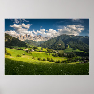 Mountains   Funes Valley, Dolomites, Italy Poster