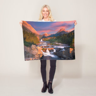 Mountains   Glacier National Park, Montana Fleece Blanket