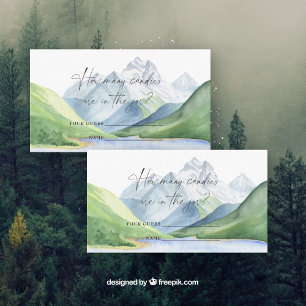 Mountains - guess how many candies enclosure card