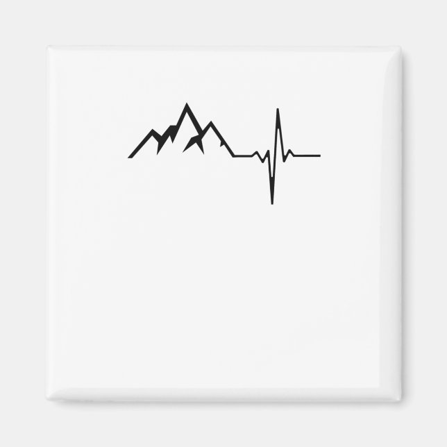 Mountains Hiking Heartbeat Magnet (Front)