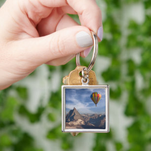 Mountains   Hot Air Balloon Matterhorn Swiss Alps Key Ring