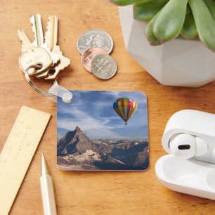 Mountains Hot Air Balloon Matterhorn Swiss Alps Key Ring