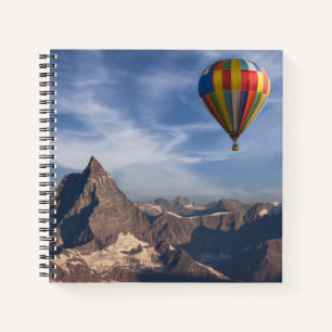 Mountains Hot Air Balloon Matterhorn Swiss Alps Notebook