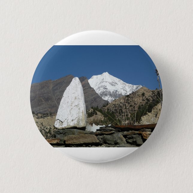 Mountains in Nepal 6 Cm Round Badge (Front)