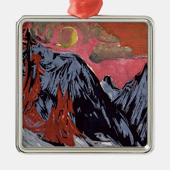 Mountains in Winter, 1919 Metal Tree Decoration (Front)