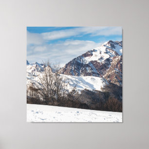 Mountains in winter in Spain, Canfranc Canvas Print