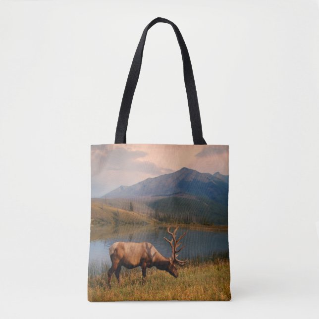Mountains | Jacques Mountain Range Alberta Canada Tote Bag (Front)