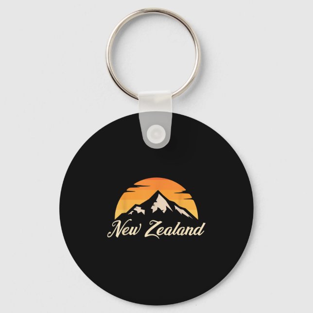 Mountains Kiwi Rugby Lover Gift New Zealand  Key Ring (Front)