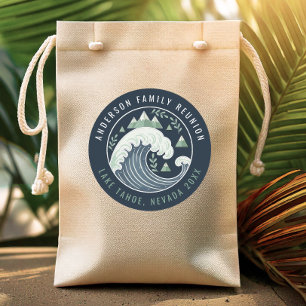 Mountains Lake Family Reunion Round Motif ID1317 Classic Round Sticker